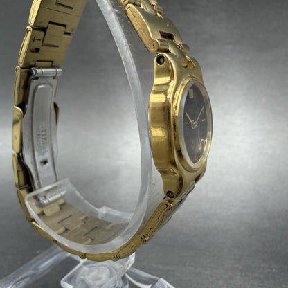 Citizen CQ Watch Women 18mm Black Dial Gold Tone Round 3220 New Battery VTG3