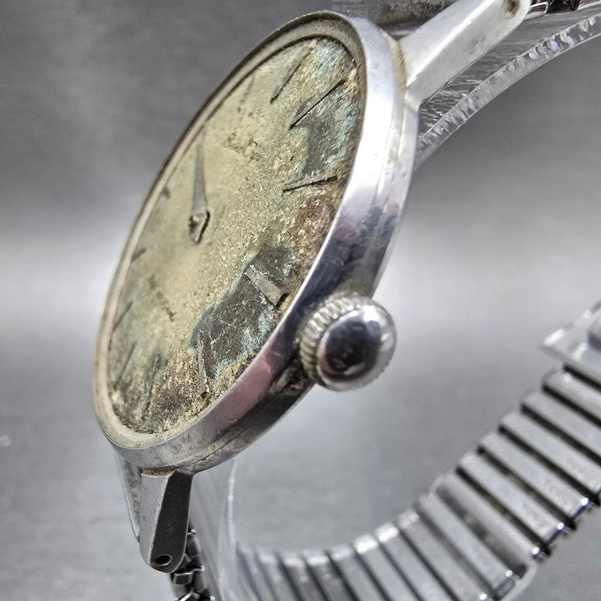 Seiko Crown Watch Men 34mm Gray Silver Stainless Case J14096ED JDM VTG PARTS3
