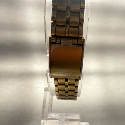 Seiko SX Watch Women 17mm Gold Dial Two Tone Oval V401-5101 New Battery Vintage7
