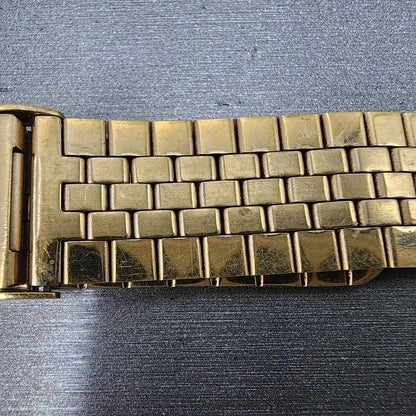 Bulova Accutron Watch Band 19mm Gold Tone Stainless Steel MISSING ONE END LINK5