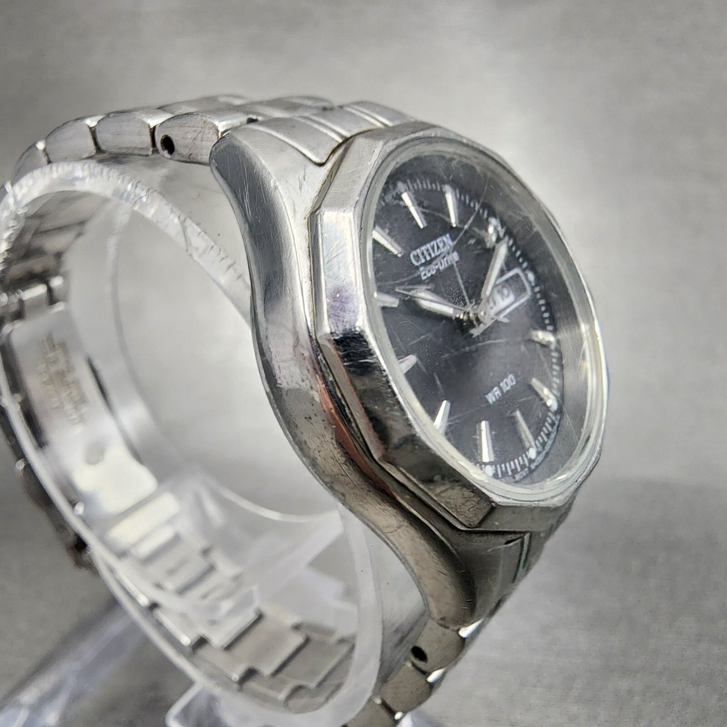 Citizen EcoDrive Watch Women 27mm Black Dial Stainless Steel Dadyate Runs3