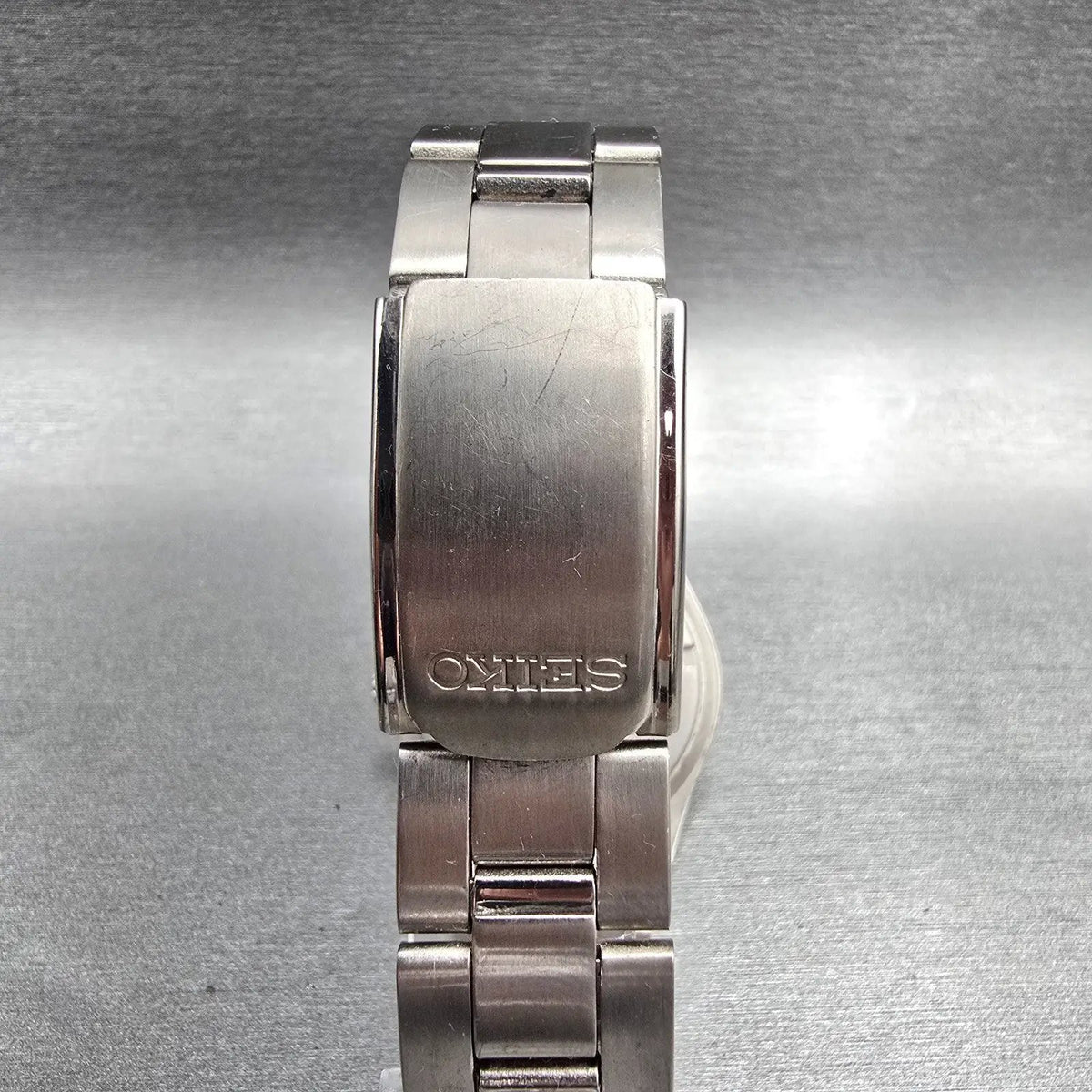 Seiko Watch Men 37mm Black Dial Titanium Daydate Round 7N43-0AB0 New Battery7