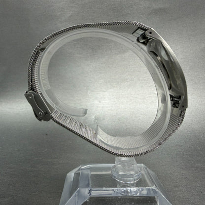Skagen Watch Men 34mm Silver Dial Silver Tone Round Mesh Band 233LSS New Battery8