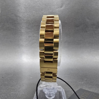 Bulova Watch Women 24mm MOP Dial Gold Tone Round Crystal Bezel 98L315 New batt8