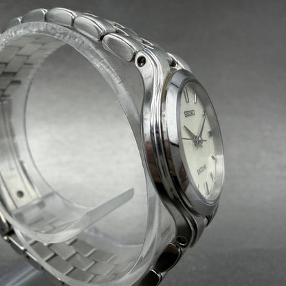 Seiko Exceline Watch Women 24mm White Dial Silver Tone 4J41-0A50 New Battery3