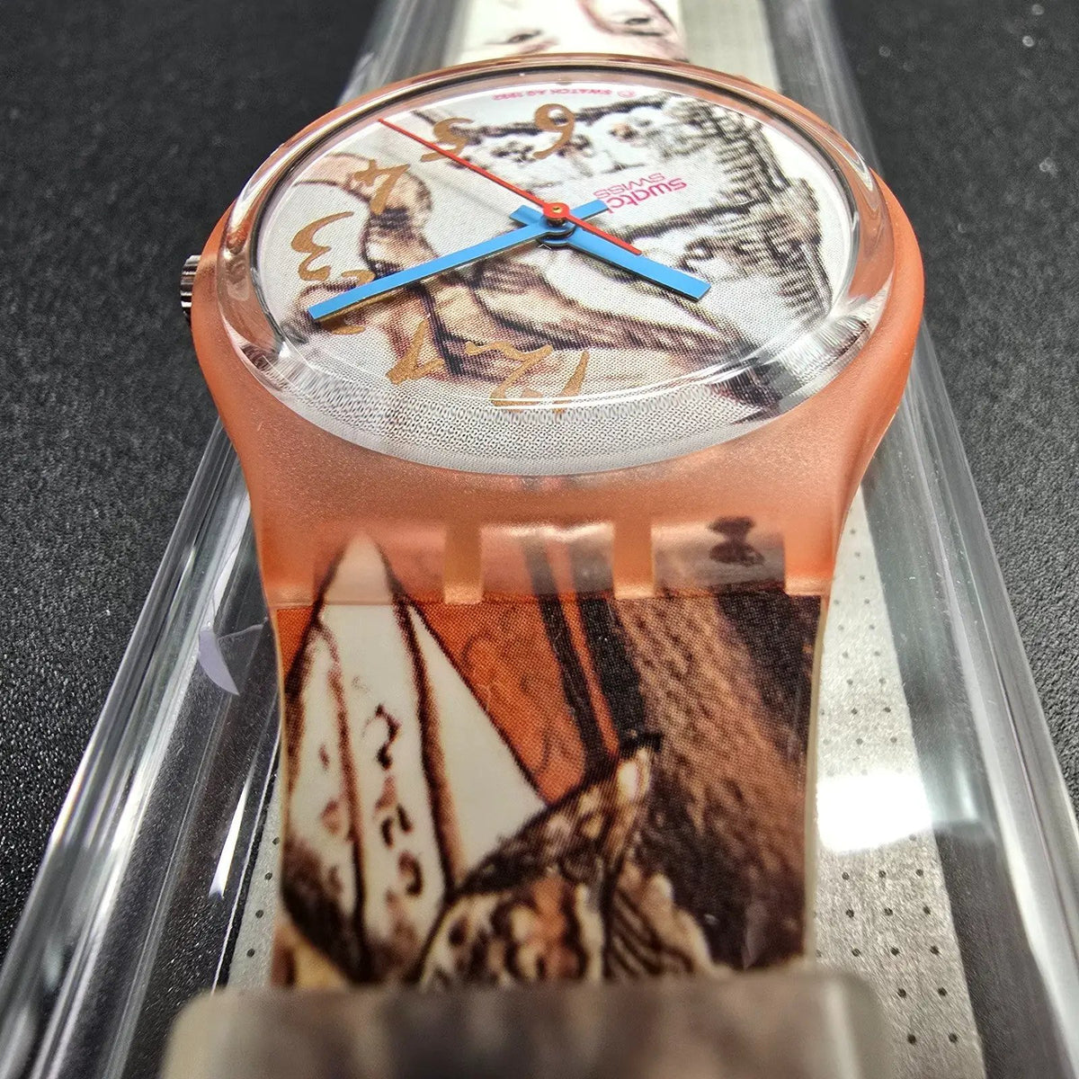 Swatch Masquerade Watch Men 34mm White Dial Pink Case GP105 New Battery NOS 3237