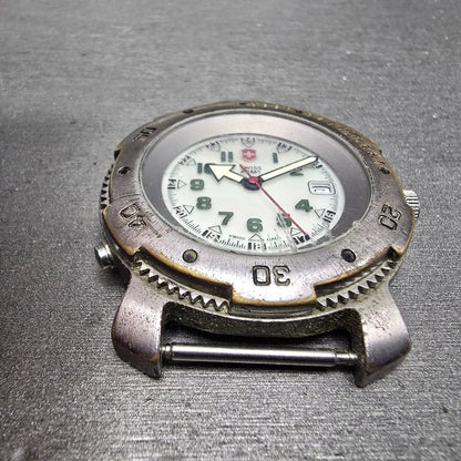 Swiss Army Sports Line Watch Men 40mm White Dial Silver Tone Date READ!!! NewBat2