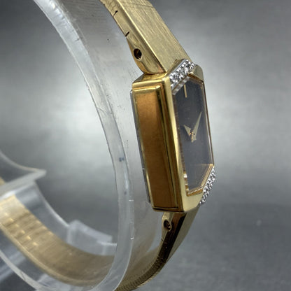 Seiko Lassale Watch Women 13mm Brown Dial Gold Tone Hexagon 1E50-5039 NewBattery3