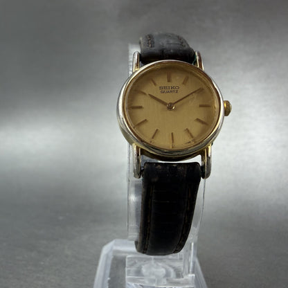 Seiko Watch Women 20mm Gold Dial Gold Tone Round 2y00-0A19 New Battery Vintage5
