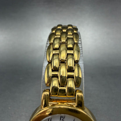 Seiko Watch Women 24mm White Dial Gold Tone Round 1N00-1E19 New Battery hKJh4
