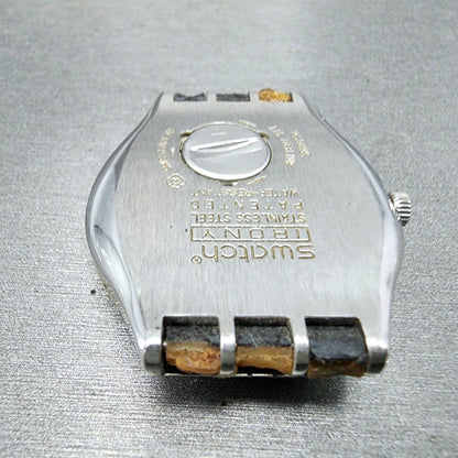 Swatch irony Watch men 38mm Black Dial Steel Daydate Round YGS737 New Battery11