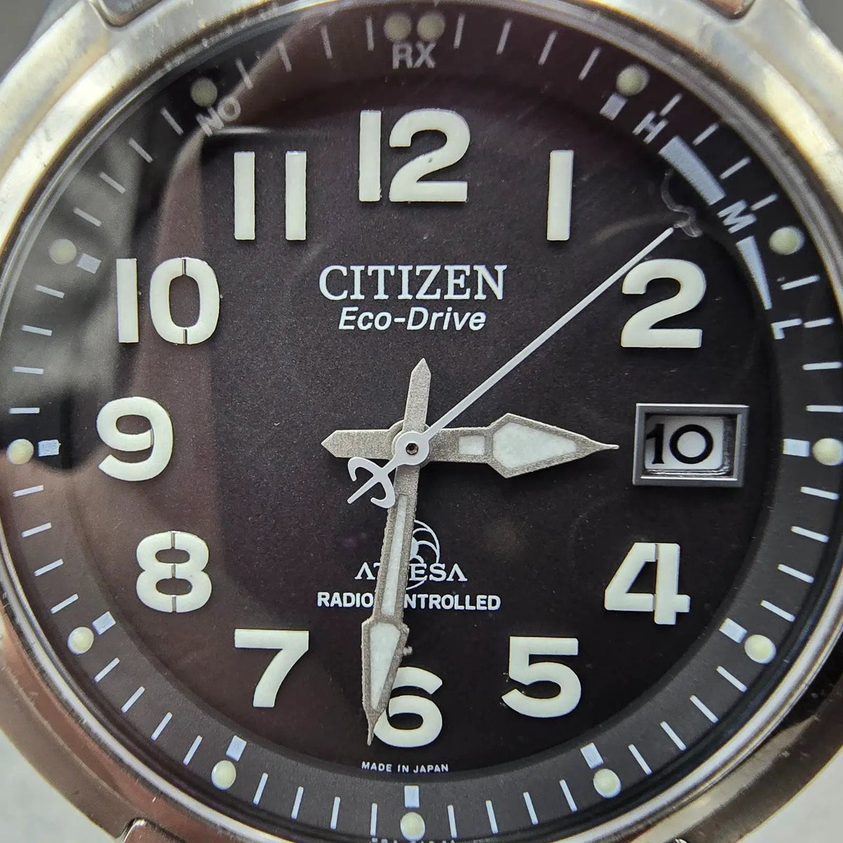 Citizen Attesa Watch Men 39mm Black Dial Titanium Date Atomic Solar H410 PARTS2