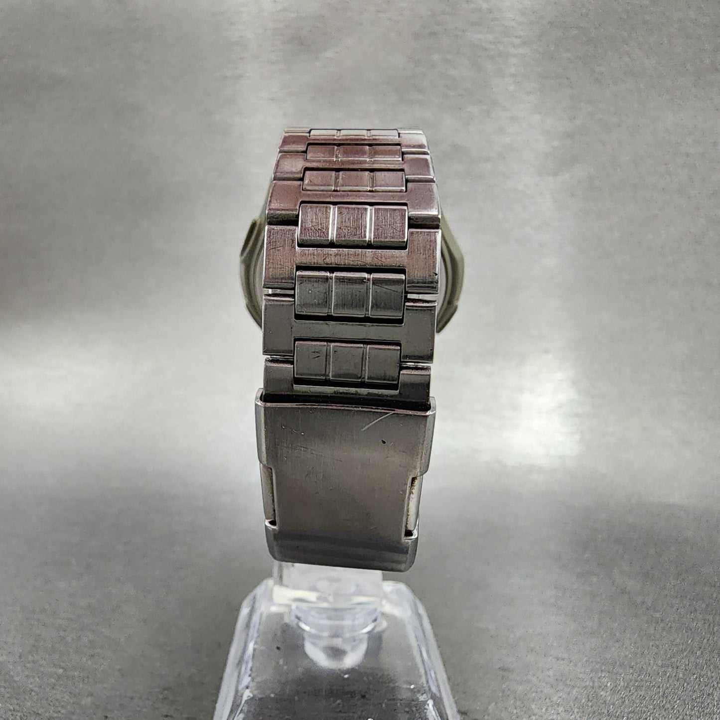 Casio Wave Ceptor Watch Men 41mm Black Dial Silver Tone Analog Digital Solar Run7