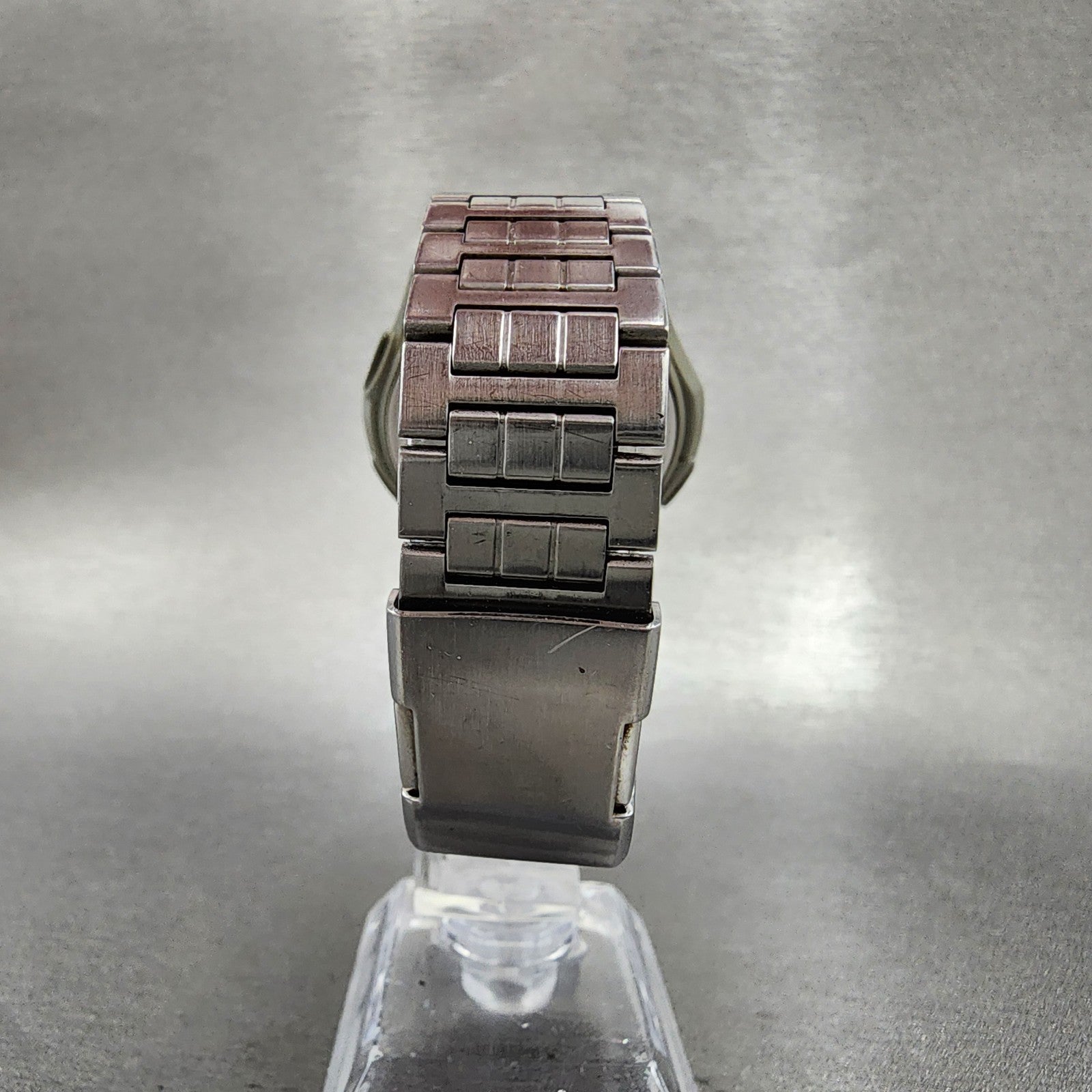Casio Wave Ceptor Watch Men 41mm Black Dial Silver Tone Analog Digital Solar Run7