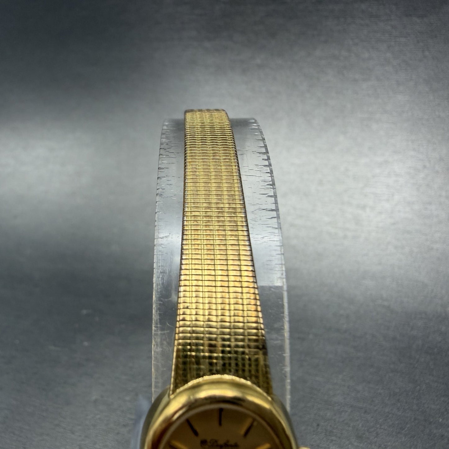 Lucien Piccard Dufonte Watch Women 16mm Champagne Dial Gold Tone Oval New BattA14