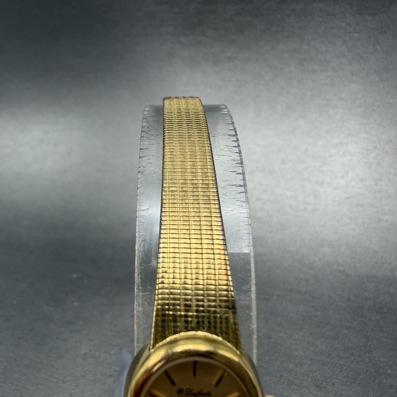 Lucien Piccard Dufonte Watch Women 16mm Champagne Dial Gold Tone Oval New BattA14
