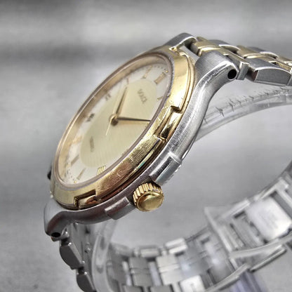 Seiko Dolce Watch Men 33mm Champagne Dial Two Tone Round 5E31-6D40 New Battery2