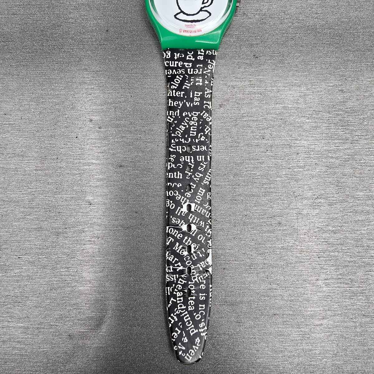 Swatch Cappuccino Watch Men 34mm White Dial Green Case Round GG121 New Battery5