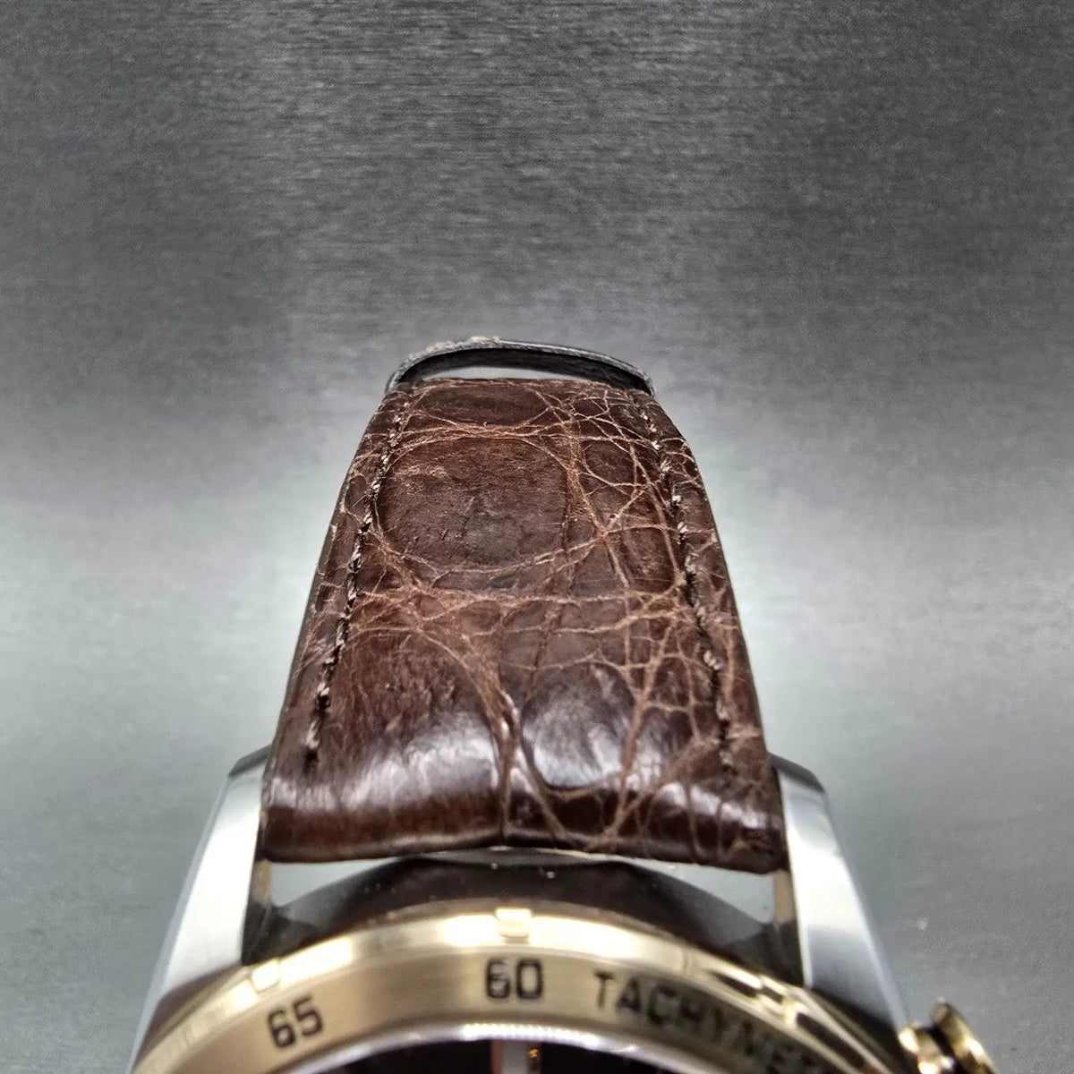Citizen Eco-Drive Chronograph Watch Men 42mm Brown Dial Two Tone Date AT4006-06X4