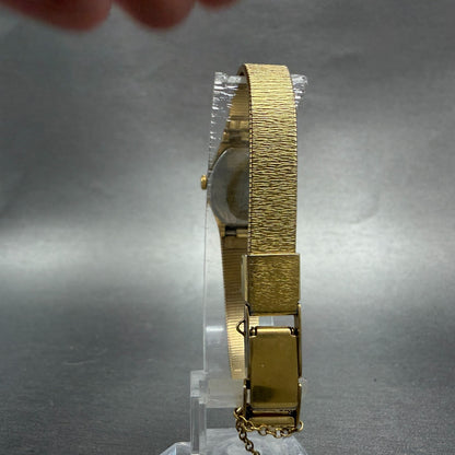 Seiko Watch Women 16mm Champagne Dial Gold Tone Octagon 2c20-6510 New Battery 497