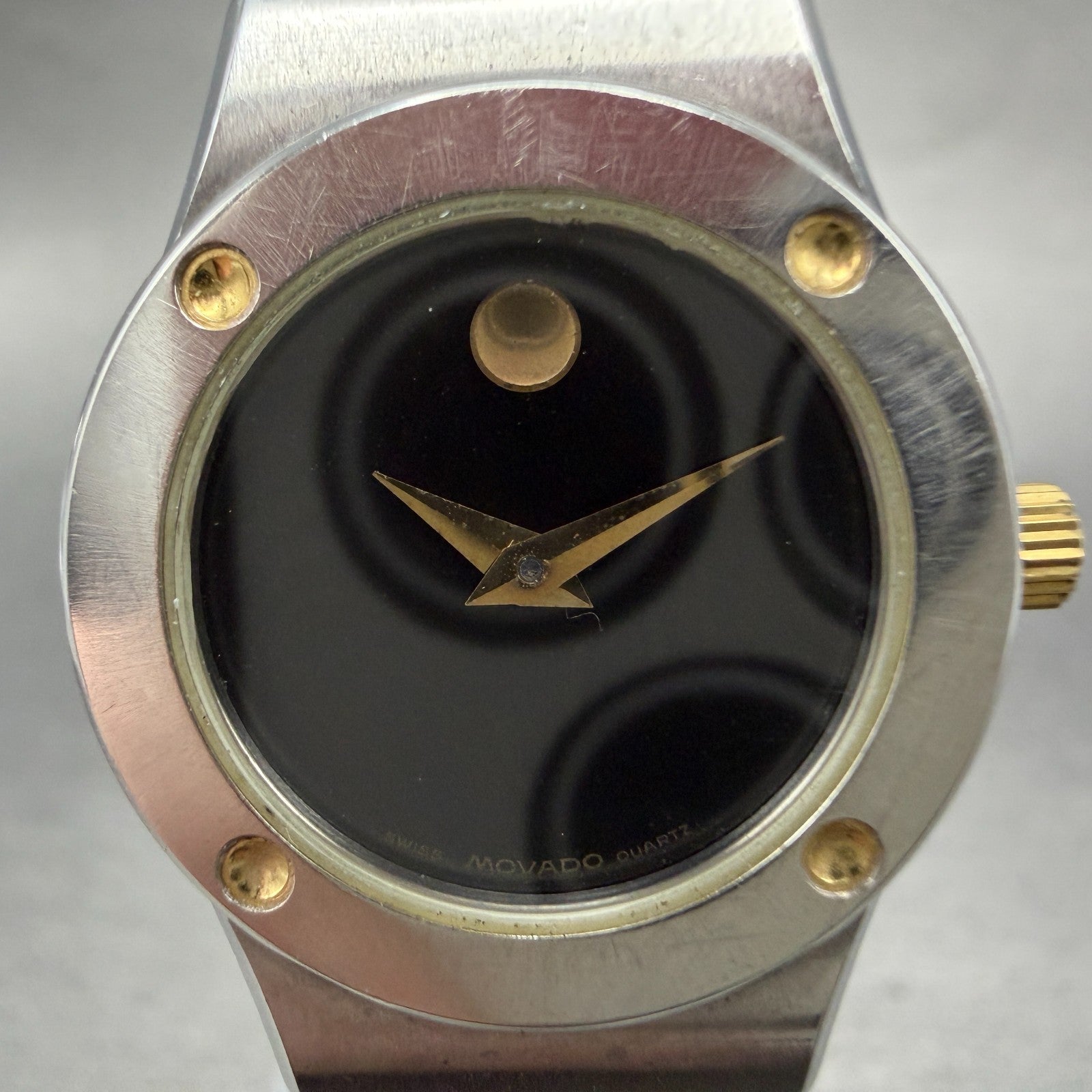 Movado Museum Watch Women 23mm Black Dial Two Tone 86.A1.836C New Battery1