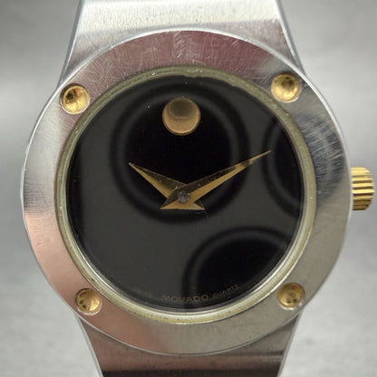 Movado Museum Watch Women 23mm Black Dial Two Tone 86.A1.836C New Battery1