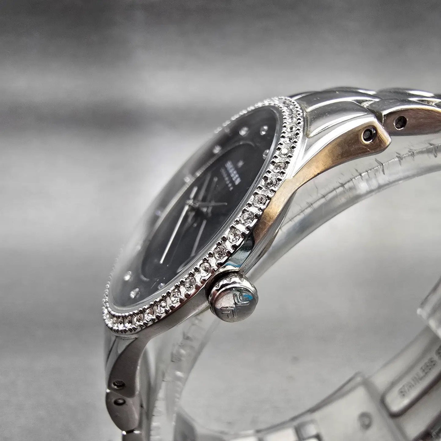 Skagen Watch Women 30mm Black Dial Silver Tone Gemmed 347SSXB New Battery2