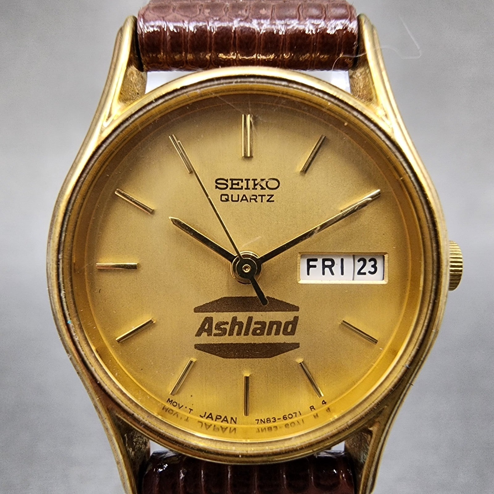 Seiko Watch Women 22mm Champagne Dial Gold Tone Daydate 7n836021 New Battery1