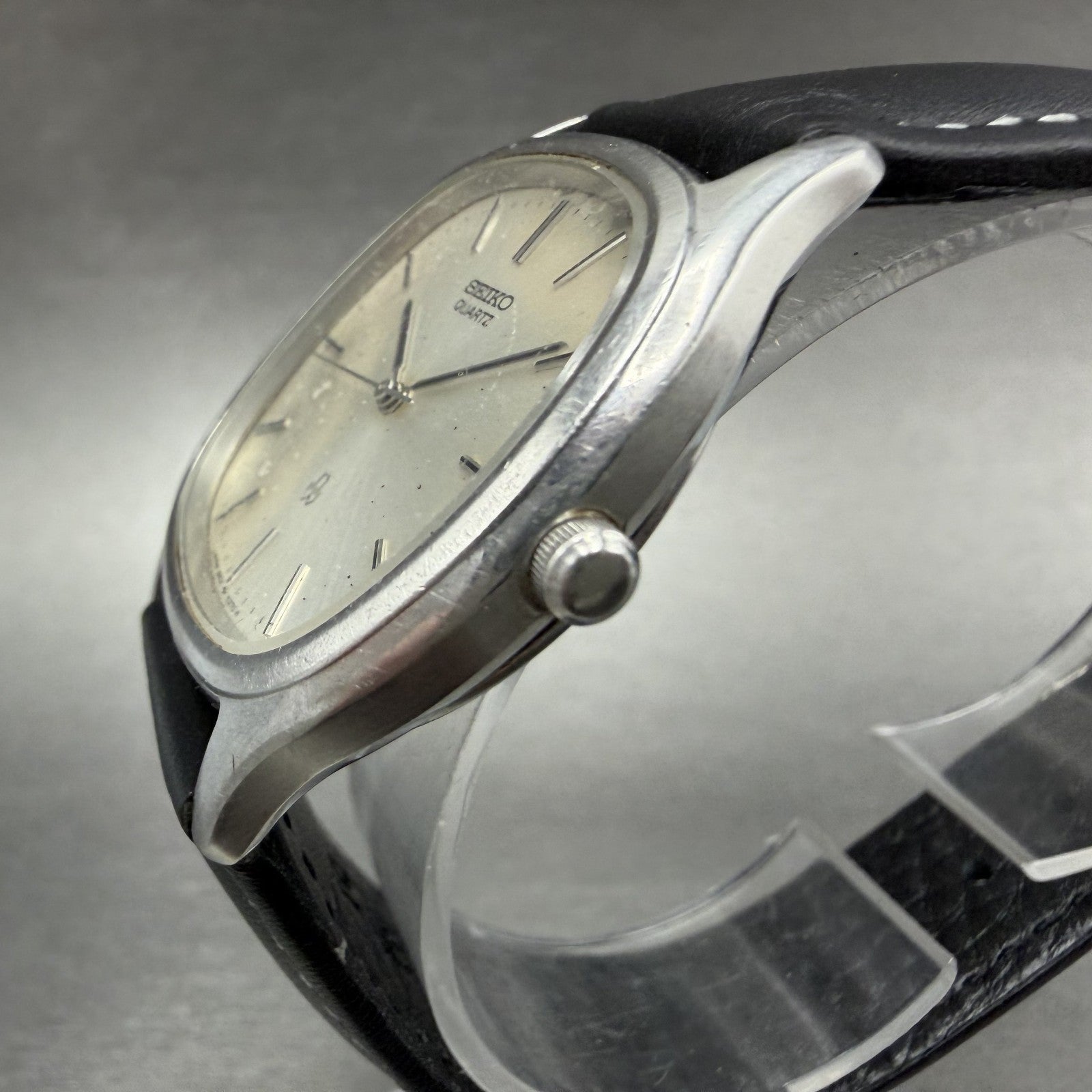 Seiko Watch Men 33mm Silver Dial Silver Tone Rectangle 5931-5330 New Battery3