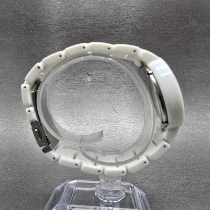 Armani Exchange Watch Women 34mm White Dial White Tone Round AX4055 New Battery8