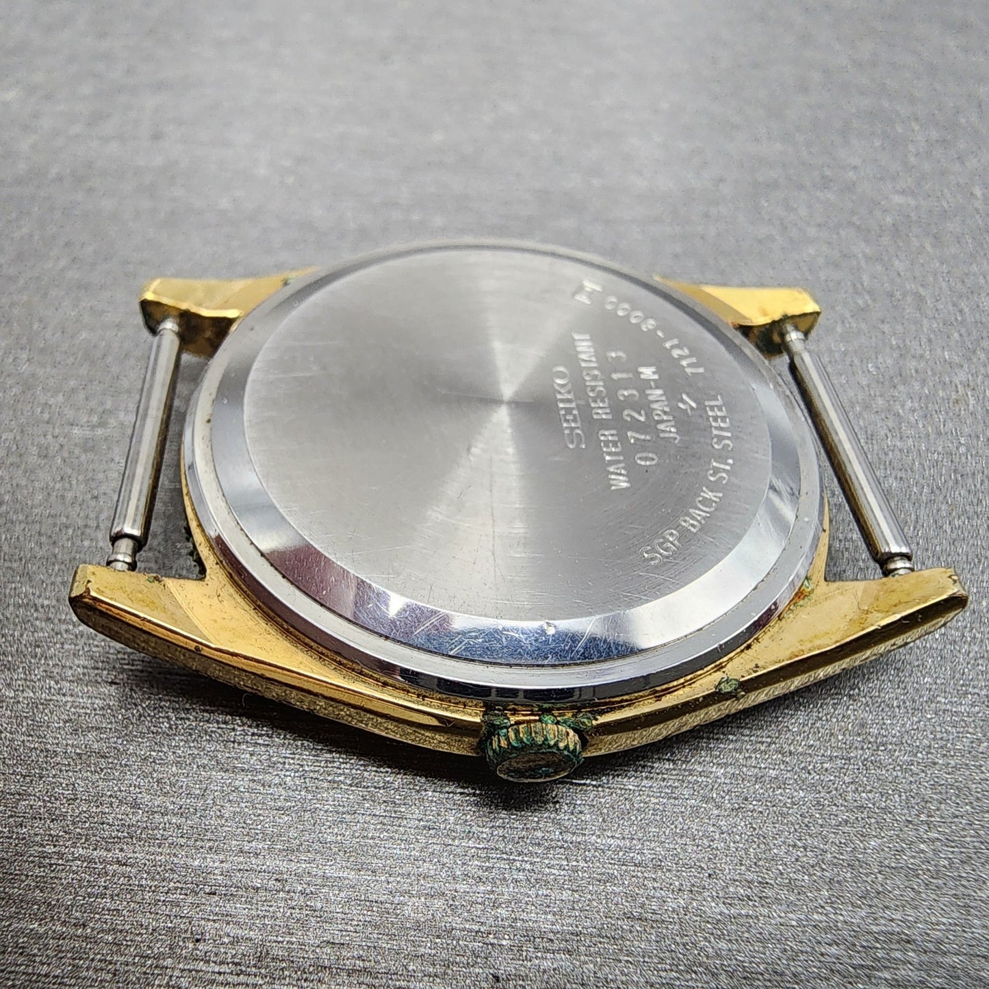 Seiko Watch Men 35mm Champagne Dial Gold Tone Round 71218000 VTG PARTS11