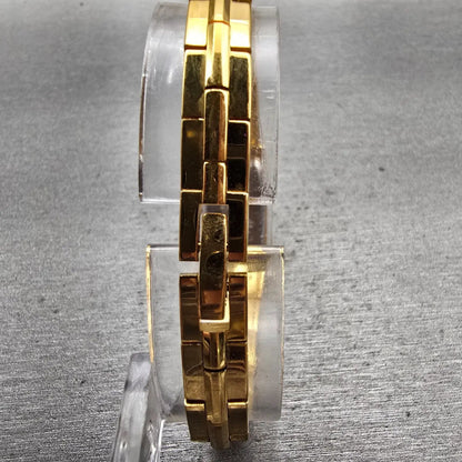 Seiko Watch Women 13mm Gold Dial Gold Tone Rectangle 2E20-7479 New Battery VTG7