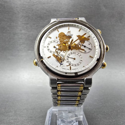 Citizen Avalon Perpetual Calendar Watch Men 38mm Silver Dial Two Tone PARTS 67217
