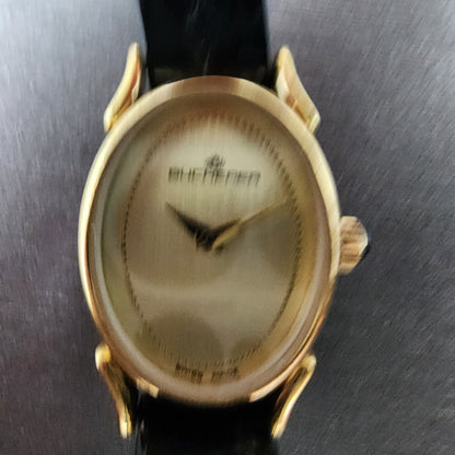 Bucherer Watch Women 17mm Champagne Dial Gold Plated Manual Wind Runs VTG1