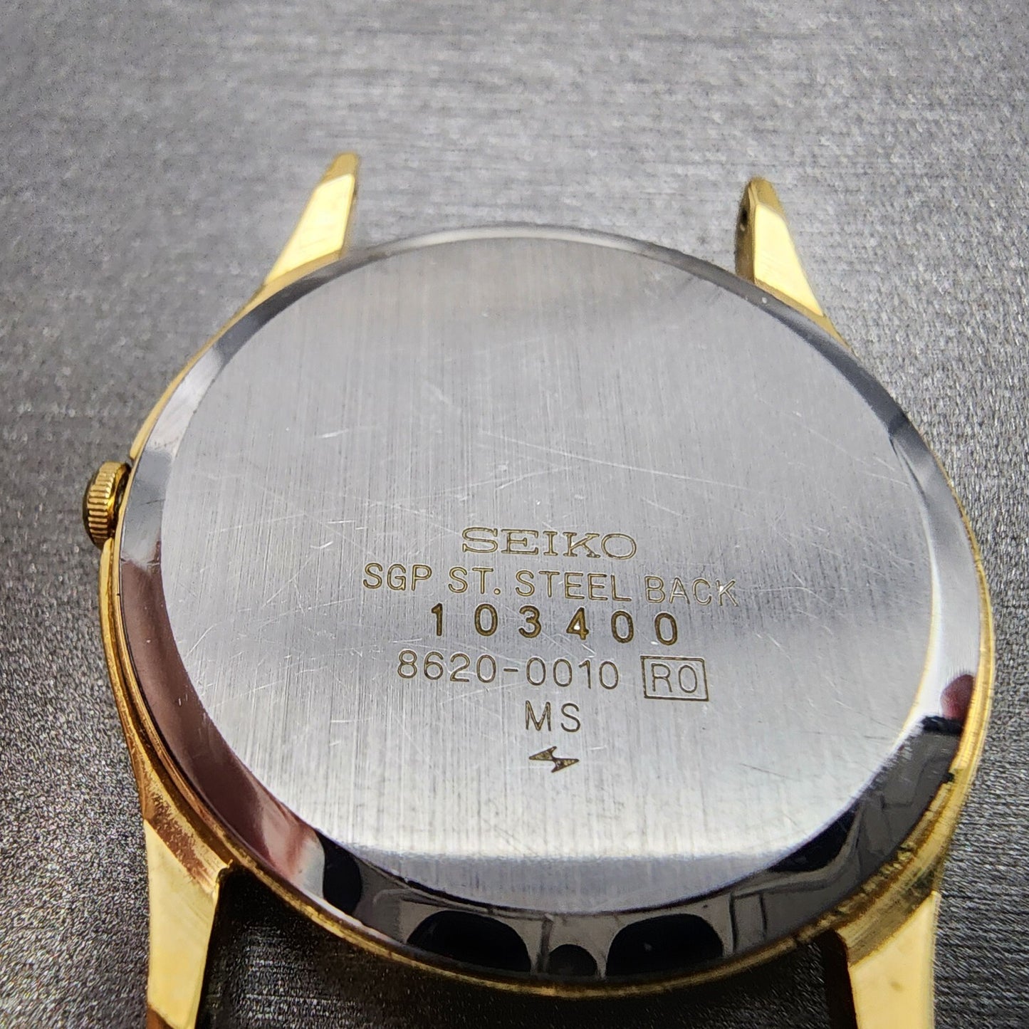 Seiko Watch Men 32mm Gold Dial Gold Tone Round 86200010 PARTS7