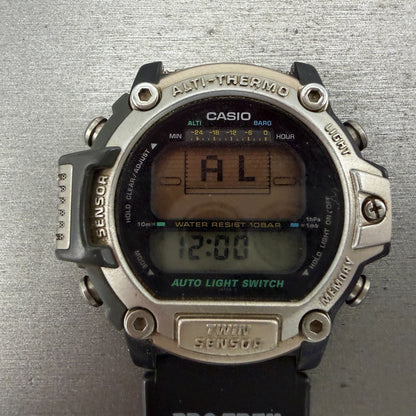 Casio Pro Trek PRT-30 Watch Men 47mm Digital Silver Alti Thermo READ!!! New Batt1