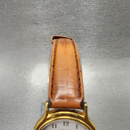 Seiko Watch Women 26mm White Dial Gold Tone Round V7006091 New Battery4