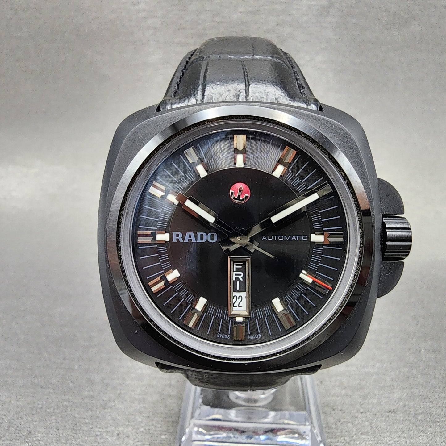 Rado HyperChrome XL Watch Men 46mm Black Dial Black Ceramic Daydate Automatic