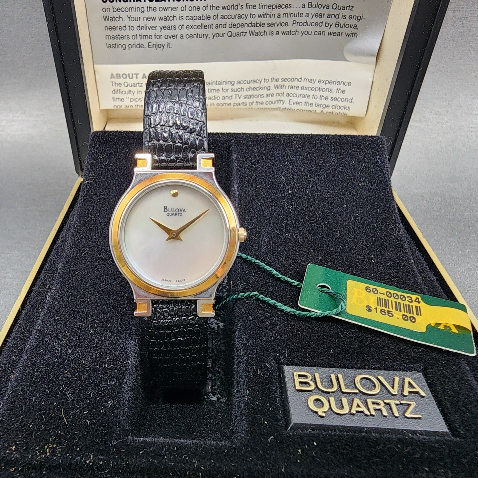 Bulova Watch Women 26mm MOP Dial Two Tone Round 98A15 NOS  New battery0