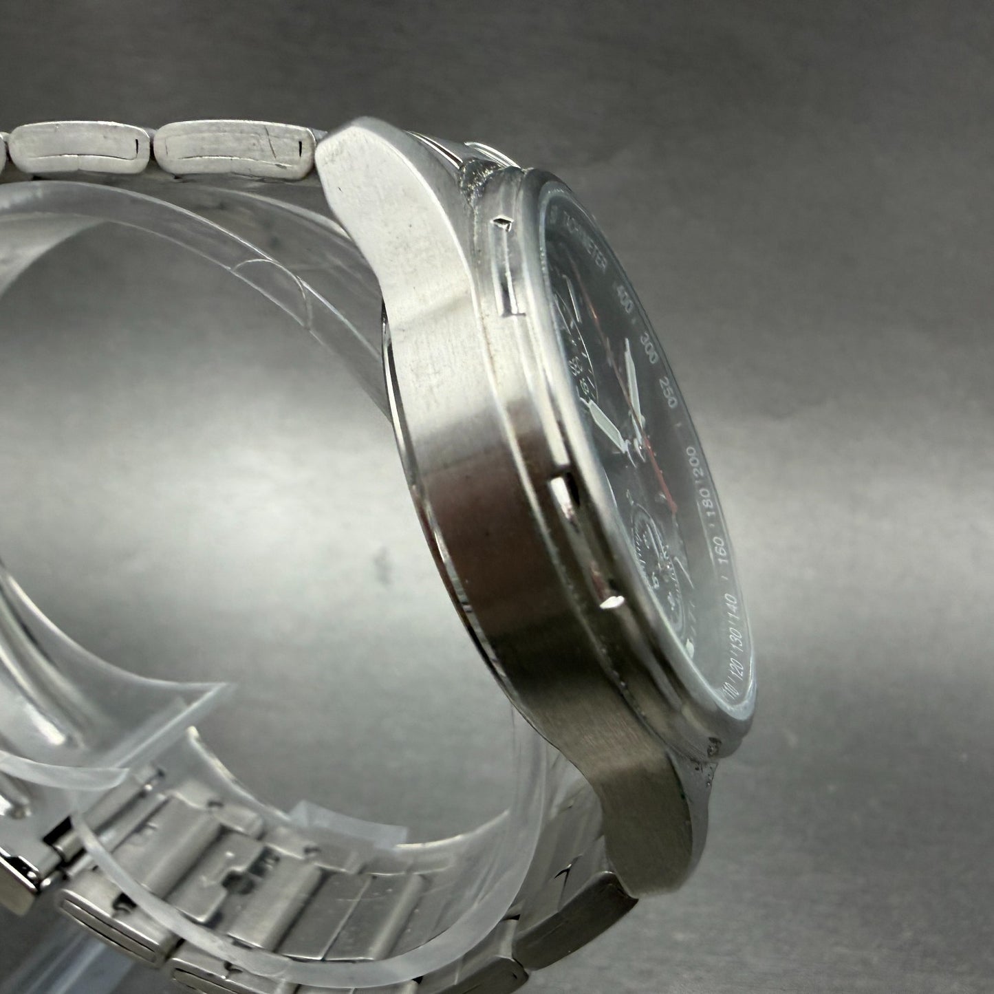 Seiko Chronograph Watch Men 36mm Black Dial Silver Tone Date 7T92-0BA0 New Batt43