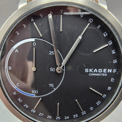 Skagen Connected Watch Men 42mm Gray Dial Silver Tone SKT1104 New Battery KL1