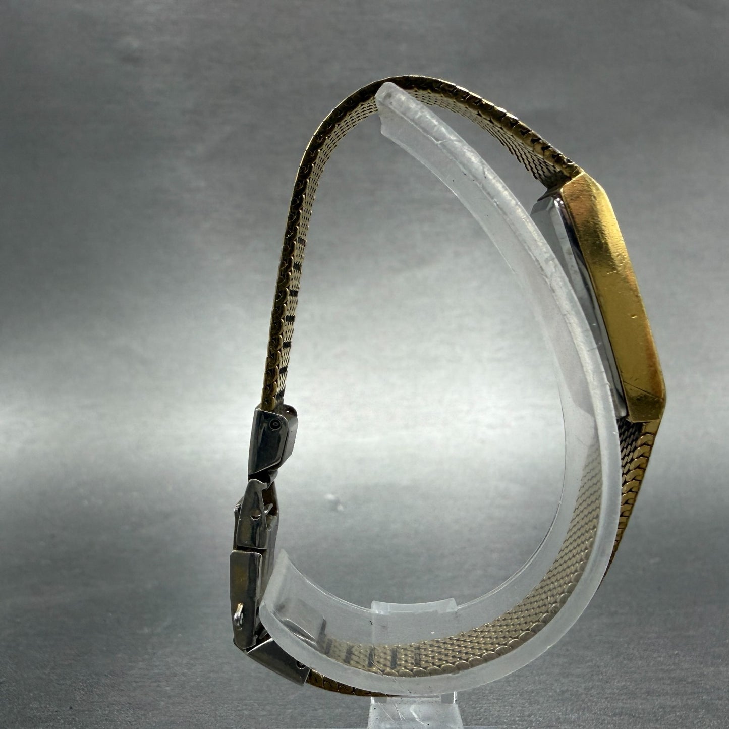 Seiko Tank Watch Women 13mm Brown Dial Gold Tone Oval 1320-5009 New Battery ABC8