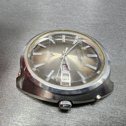Orient Chrono Ace Automatic Watch Men 37mm Brown Dial Silver Tone Runs READ!!!!5