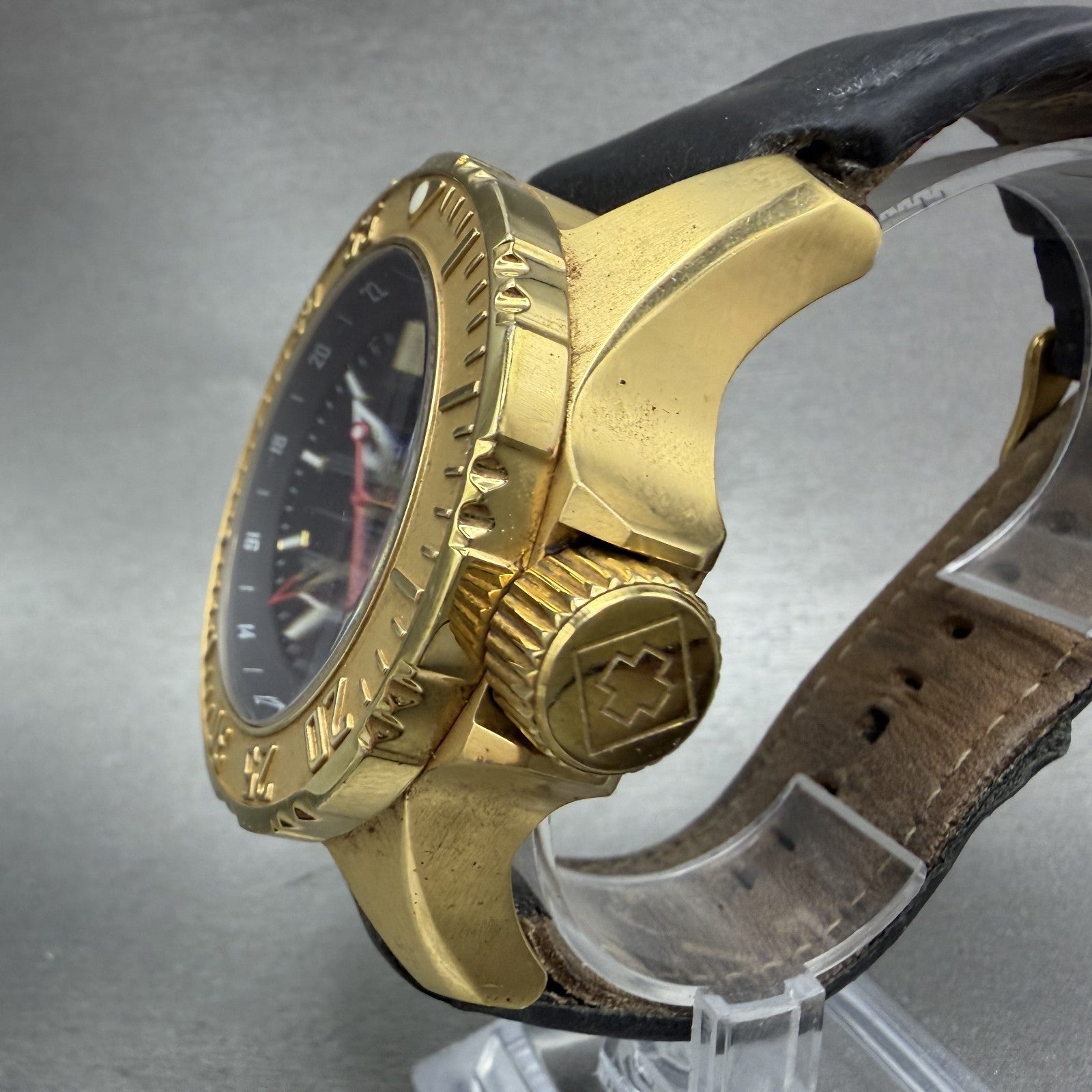 Invicta Specialty GMT Watch Men 50mm Black Dial Gold Tone Date F0058 New Battery2
