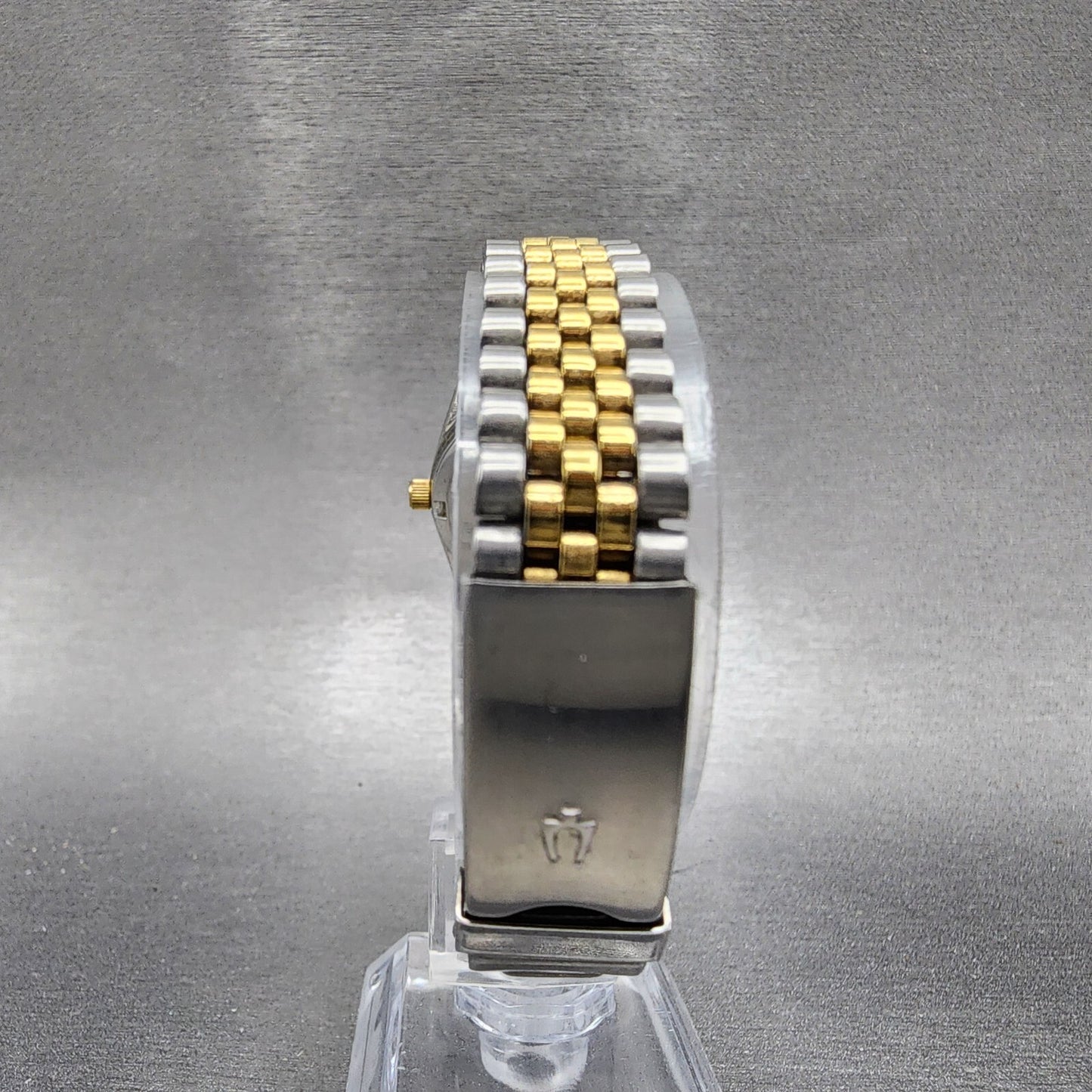 Bulova Marine Star Watch Women 24mm Gold Dial Two Tone Date Round New Battery7