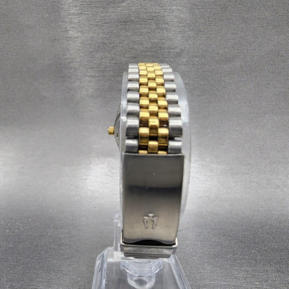 Bulova Marine Star Watch Women 24mm Gold Dial Two Tone Date Round New Battery7