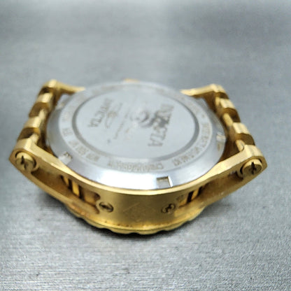 Invicta Subaqua Chronograph Watch Women 40mm Black Dial Gold Tone Date New Batt7