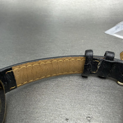 Gucci 2000L Watch Women 22mm Black Dial Gold Plated Round New Battery VTG ABC11