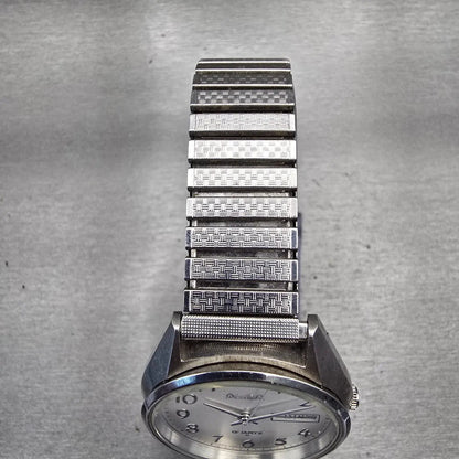 Seiko Alba Watch Men 35mm Silver Dial Silver Tone Daydate Y504-8010 New Battery4