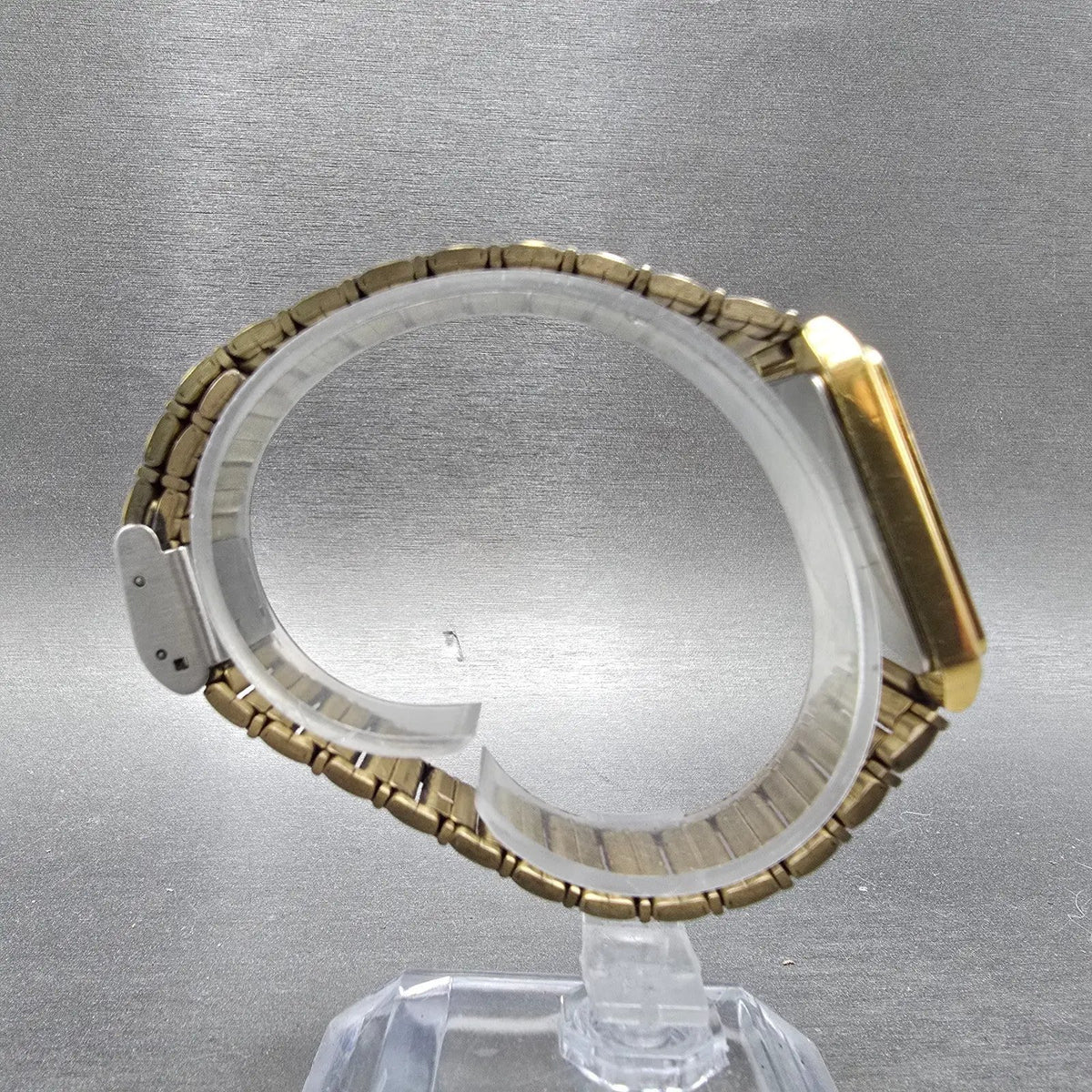 Seiko Tank Watch Men 26mm Champagne Dial Gold Rectangle V701-5J00 PARTS VTG9